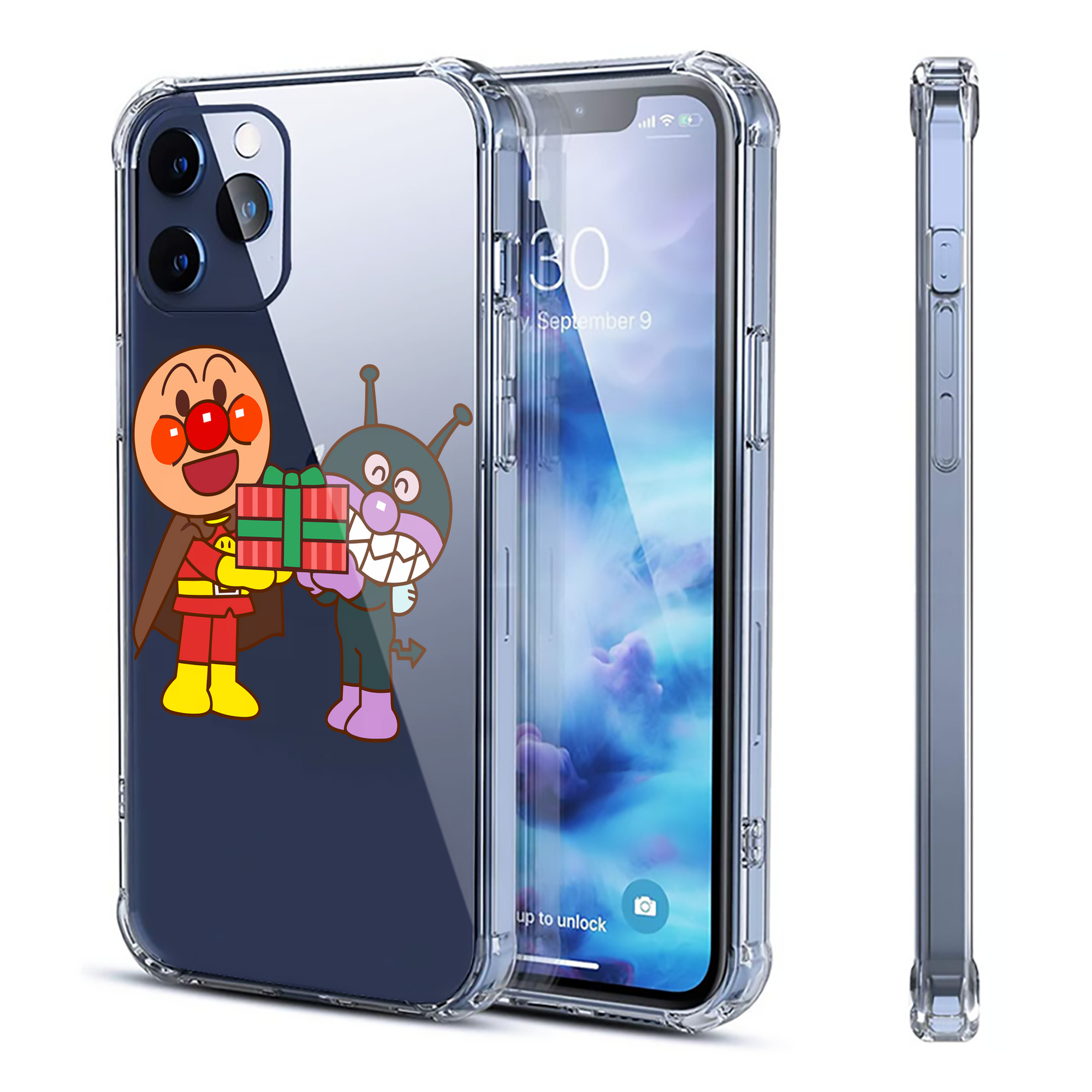 （画像用） アンパンマン Anpanman 【iPhone 12シリーズ対応】透明スマホケース（クリアソフトケース）